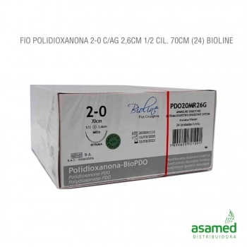 FIO POLIDIOXANONA 2-0 VIOLETA C/AG 2,6CM 1/2 CIL. 70CM BIOLINE