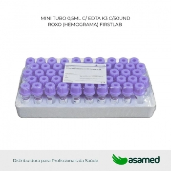 MINI TUBO 0,5ML C/ EDTA C/50UND ROXO (HEMOGRAMA) FIRSTLAB