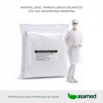 AVENTAL DESC. MANGA LONGA C/ELASTICO C/10 40G ANADONA