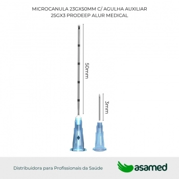 MICROCANULA 25GX50MM C/ AGULHA AUXILIAR 25GX3 PRODEEP ALUR MEDICAL