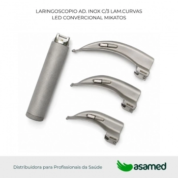 LARINGOSCOPIO AD. INOX C/3 LAM.CURVAS LED CONVERCIONAL MIKATOS