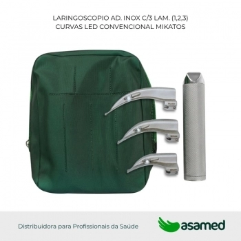 LARINGOSCOPIO AD. INOX C/3 LAM.CURVAS LED CONVERCIONAL MIKATOS