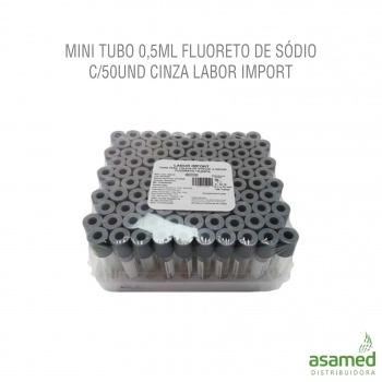 MINI TUBO 0,5ML FLUORETO DE SÓDIO C/50UND CINZA LABOR IMPORT