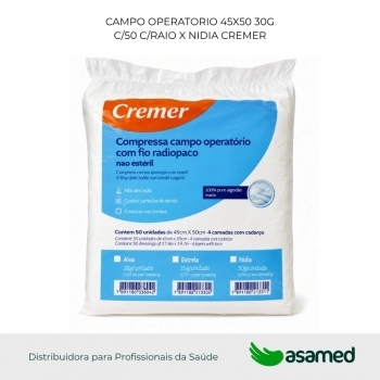 CAMPO OPERATORIO 45X50 30G C/50 C/RAIO X NIDIA CREMER