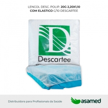 LENCOL DESC. POLIP.20G 2,20X1,10 COM ELASTICO C/10 DESCARTEE