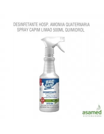 DESINFETANTE HOSP. AMONIIA QUATERNARIA SPRAY CAPIM LIMAO 500ML QUIMIDROL