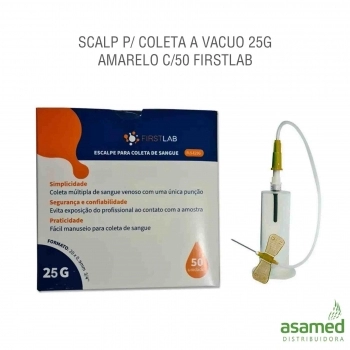 SCALP P/ COLETA A VACUO 25G LARANJA C/50 FIRSTLAB