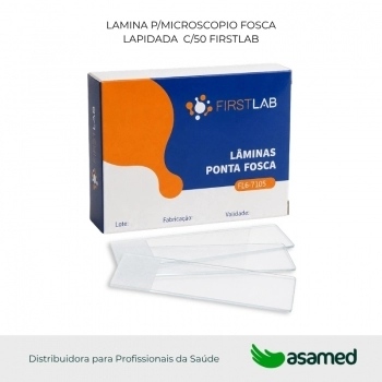 LAMINA P/MICROS. FOSCA LAPIDADA C/50 FIRSTLAB