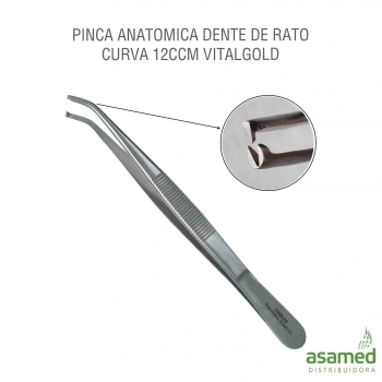 PINCA ANATOMICA DENTE DE RATO CURVA 12CCM VITALGOLD