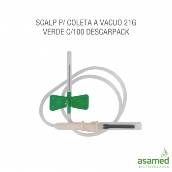 SCALP P/ COLETA A VACUO 21G VERDE C/100 DESCARPACK