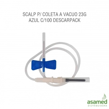 SCALP P/ COLETA A VACUO 23G AZUL C/100 DESCARPACK