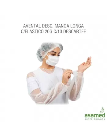 AVENTAL DESC. MANGA LONGA C/ELASTICO 20G C/10 DESCARTEE