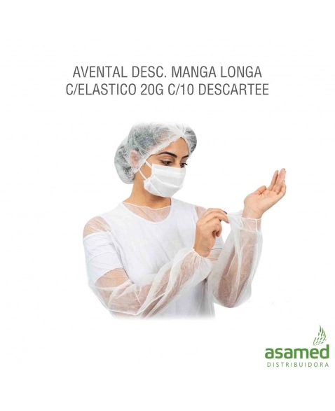 AVENTAL DESC. MANGA LONGA C/ELASTICO 20G C/10 DESCARTEE