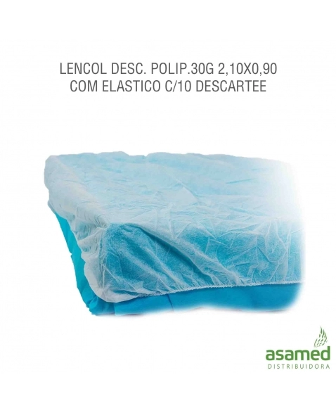 LENCOL DESC. POLIP.30G 2,10X0,90 COM ELASTICO C/10 DESCARTEE