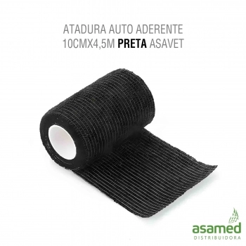 ATADURA AUTO ADERENTE 10CMX4,5M PRETA ASAVET