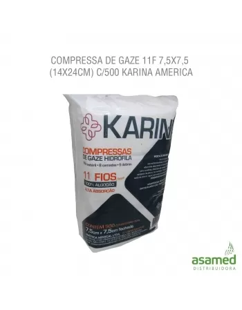 COMPRESSA DE GAZE 11F 7,5X7,5 (14X24CM) C/500 KARINA AMERICA