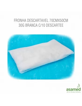 FRONHA DESCARTAVEL 70CMX50CM 30G BRANCA C/10 DESCARTEE