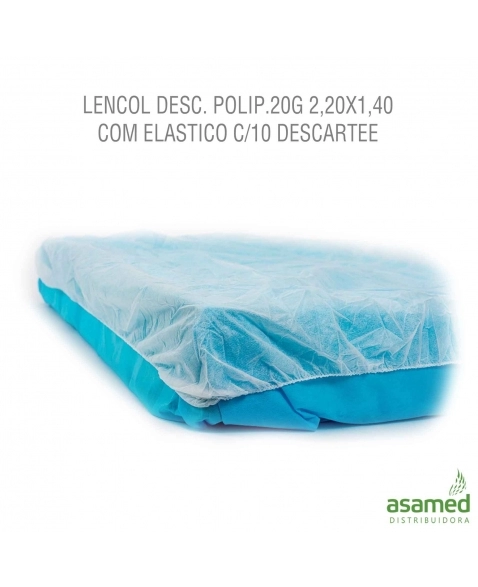 LENCOL DESC. POLIP.20G 2,20X1,40 COM ELASTICO C/10 DESCARTEE