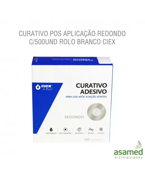 CURATIVO POS APLICAÇÃO REDONDO C/500UND ROLO BRANCO CIEX