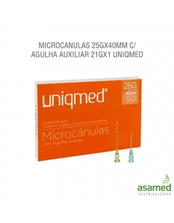 MICROCANULAS 25GX40MM C/ AGULHA AUXILIAR 21GX1 UNIQMED