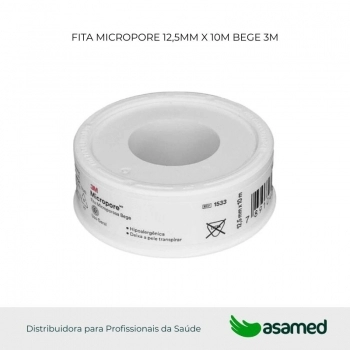 FITA MICROPORE 12,5MM X 10M BEGE 3M