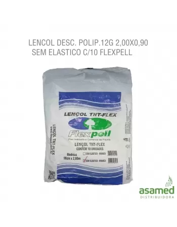 LENCOL DESC. POLIP.12G 2,00X0,90 SEM ELASTICO C/10 FLEXPELL