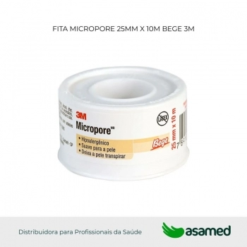 FITA MICROPORE 25MM X 10M BEGE 3M