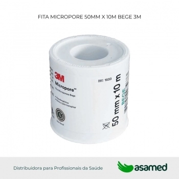 FITA MICROPORE 50MM X 10M BEGE 3M