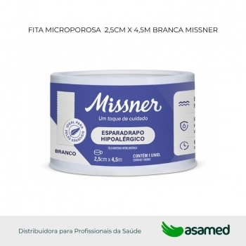 FITA MICROPOROSA 2,5CM X 4,5M BRANCA MISSNER