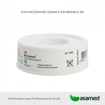 FITA MICROPORE 12,5MM X 10M BRANCA 3M