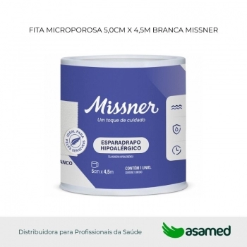 FITA MICROPOROSA 5,0CM X 4,5M BRANCA MISSNER
