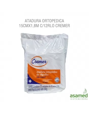 ATADURA ORTOPEDICA 15CMX1,8M C/12RLO CREMER