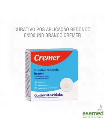 CURATIVO POS APLICAÇÃO REDONDO C/500UND BRANCO CREMER