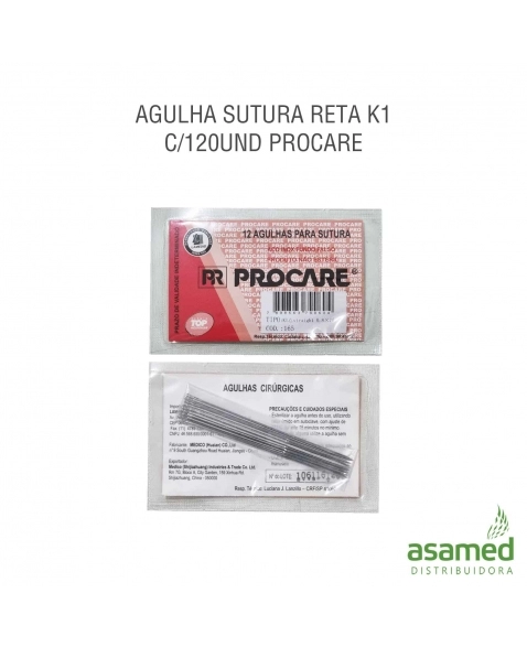 AGULHA SUTURA RETA K1 C/120UND PROCARE