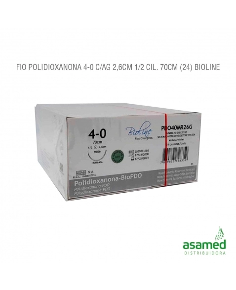 FIO POLIDIOXANONA 4-0 C/AG 2,6CM 1/2 CIL. 70CM BIOLINE