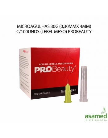 MICROAGULHAS 30G (0,30MMX 4MM) C/100UNDS (LEBEL MESO) PROBEAUTY