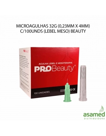 MICROAGULHAS 32G (0,23MM X 4MM) C/100UNDS (LEBEL MESO) BEAUTY