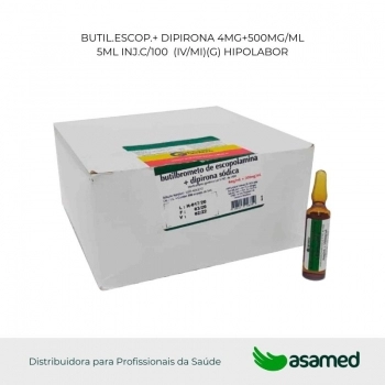 BUTIL.ESCOP.+ DIPIRONA 4MG+500MG/ML 5ML INJ. (IV/MI)(G) HIPOLABOR