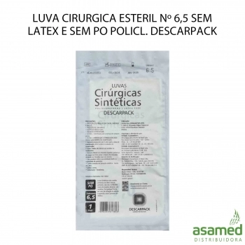 LUVA CIRURGICA ESTERIL Nº 6,5 SEM LATEX E SEM PO POLICL. DESCARPACK