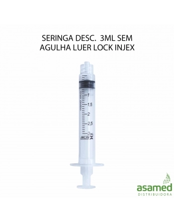 SERINGA DESC. 3ML SEM AGULHA LUER LOCK INJEX