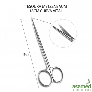 TESOURA METZENBAUM 18CM CURVA VITAL