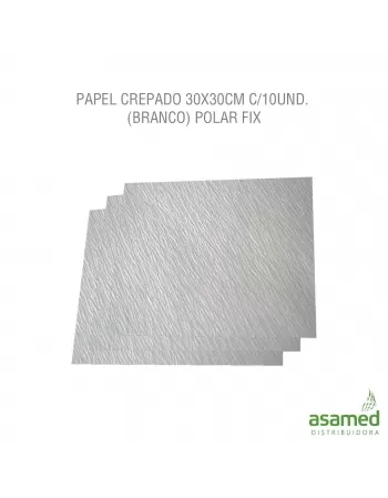 PAPEL CREPADO 30X30CM C/10UND. (BRANCO) POLAR FIX