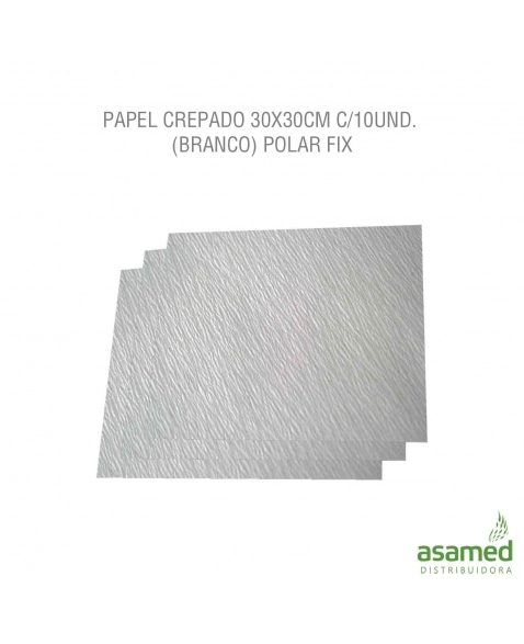 PAPEL CREPADO 30X30CM C/10UND. (BRANCO) POLAR FIX