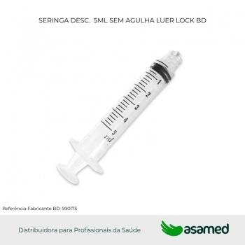 SERINGA DESC. 5ML SEM AGULHA LUER LOCK BD