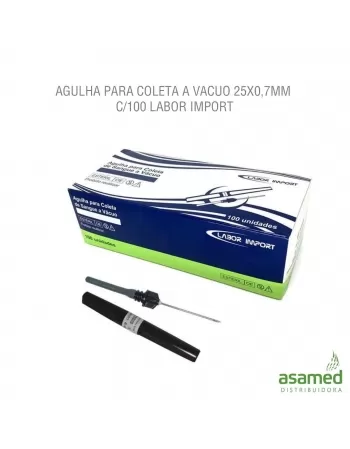 AGULHA PARA COLETA A VACUO 25X0,7MM C/100 LABOR IMPORT