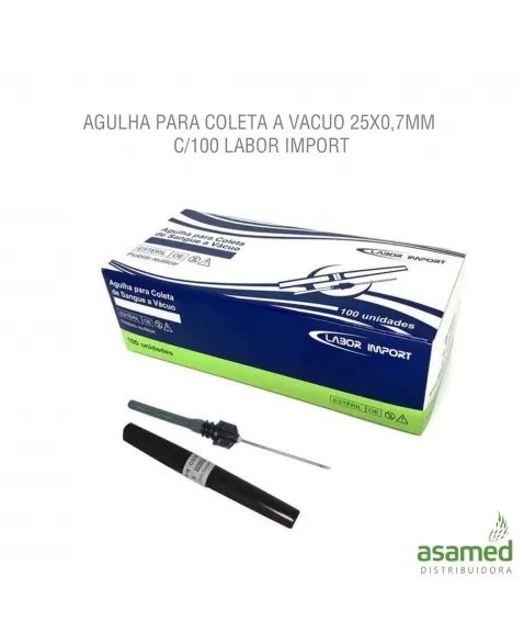 AGULHA PARA COLETA A VACUO 25X0,7MM C/100 LABOR IMPORT