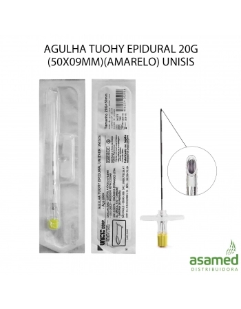 AGULHA TUOHY EPIDURAL 20G (50X09MM)(AMARELO) UNISIS