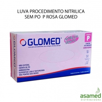 LUVA PROCEDIMENTO NITRILICA SEM PO P ROSA GLOMED