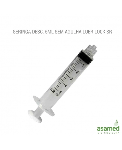 SERINGA DESC. 5ML SEM AGULHA LUER LOCK LATEX FREE SR