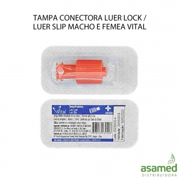 TAMPA CONECTORA LUER LOCK / LUER SLIP MACHO E FEMEA VITAL